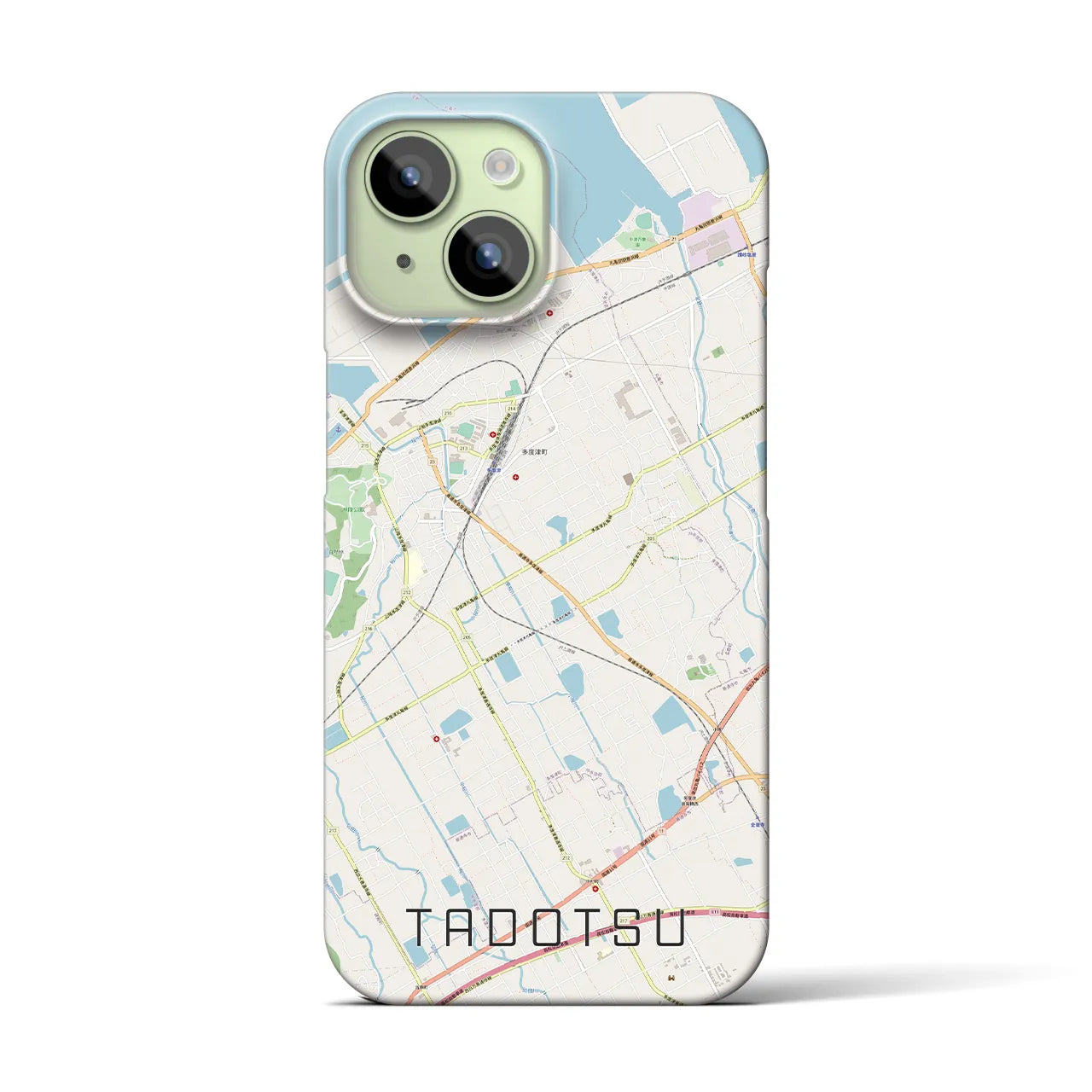 【多度津】地図柄iPhoneケース（バックカバータイプ・ナチュラル）iPhone 15 用