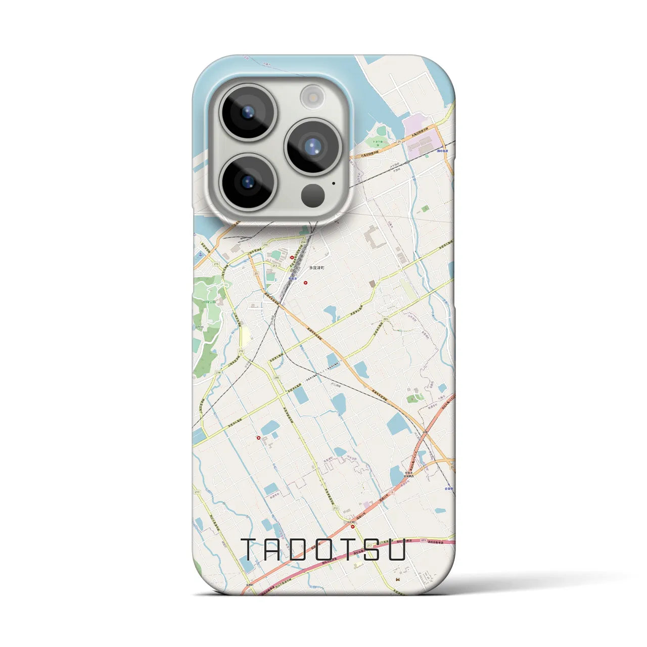 【多度津】地図柄iPhoneケース（バックカバータイプ・ナチュラル）iPhone 15 Pro 用