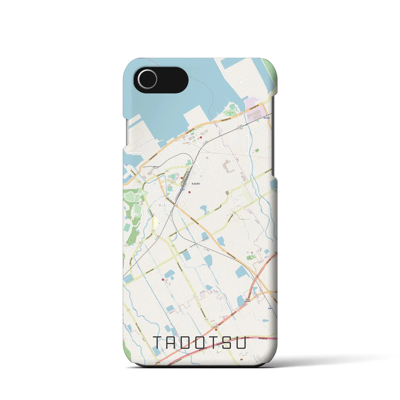 【多度津】地図柄iPhoneケース（バックカバータイプ・ナチュラル）iPhone SE（第3 / 第2世代） / 8 / 7 / 6s / 6 用