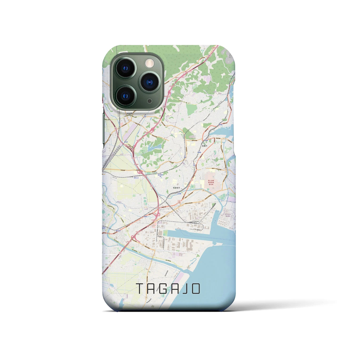 【多賀城】地図柄iPhoneケース（バックカバータイプ・ナチュラル）iPhone 11 Pro 用