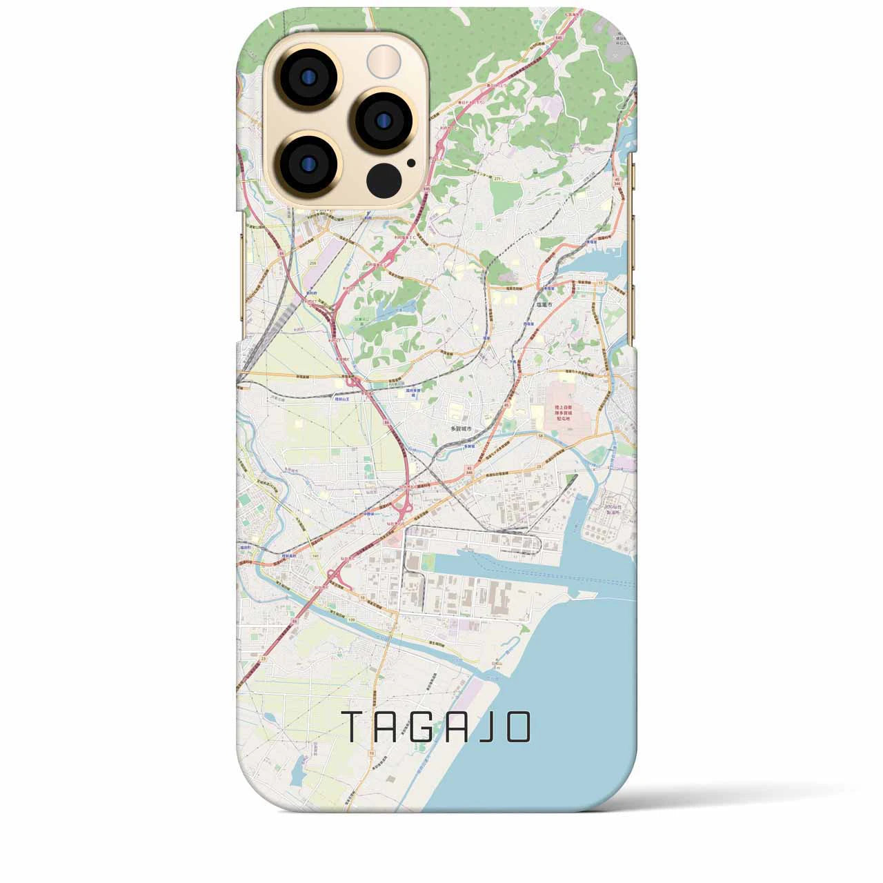 【多賀城】地図柄iPhoneケース（バックカバータイプ・ナチュラル）iPhone 12 Pro Max 用
