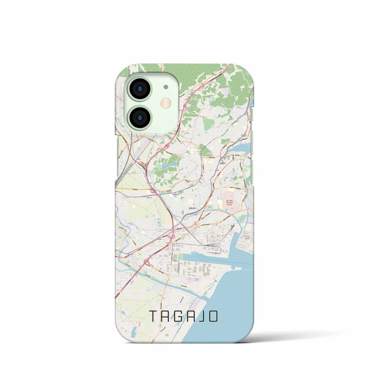 【多賀城】地図柄iPhoneケース（バックカバータイプ・ナチュラル）iPhone 12 mini 用