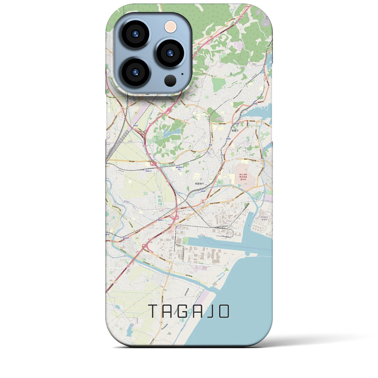 【多賀城】地図柄iPhoneケース（バックカバータイプ・ナチュラル）iPhone 13 Pro Max 用