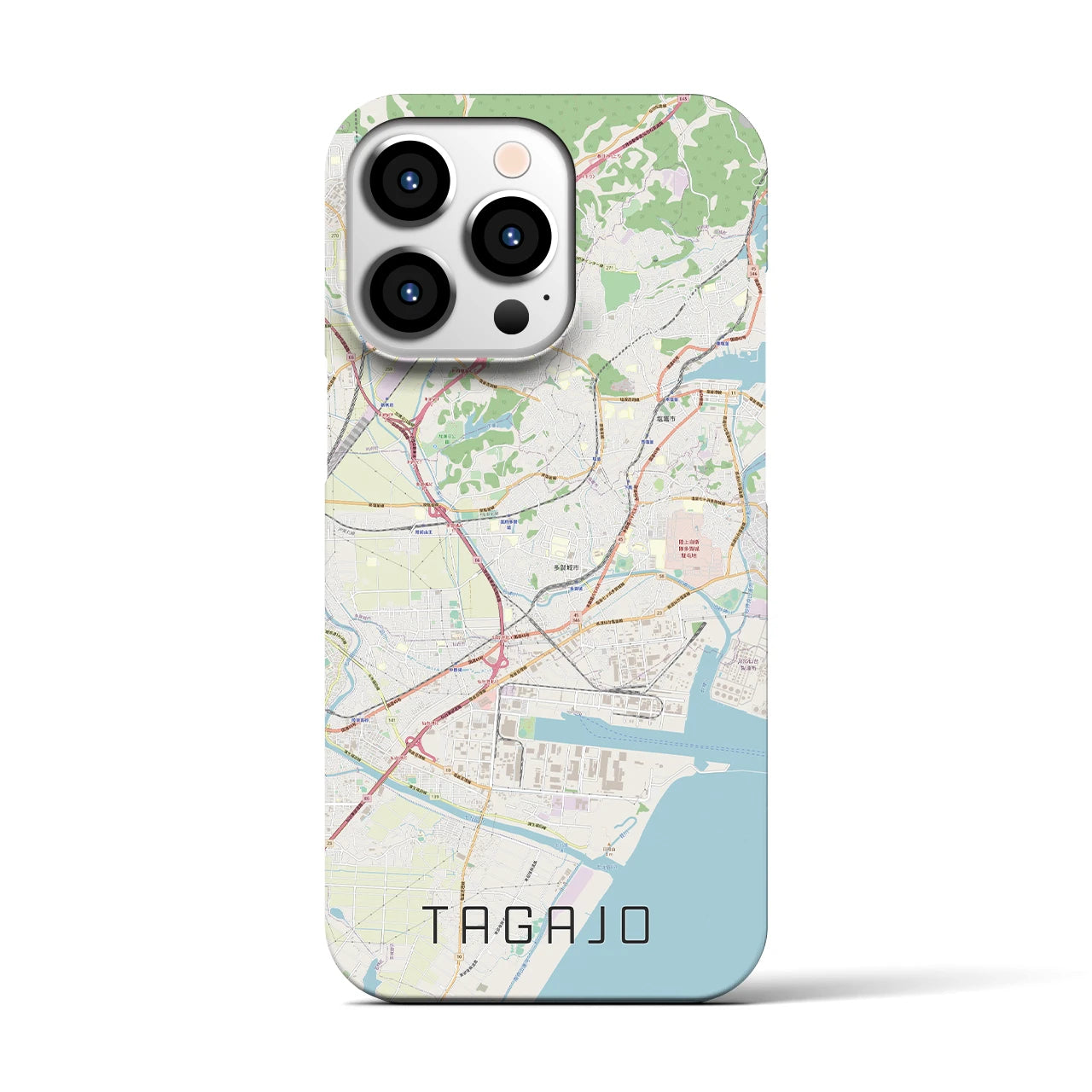【多賀城】地図柄iPhoneケース（バックカバータイプ・ナチュラル）iPhone 13 Pro 用
