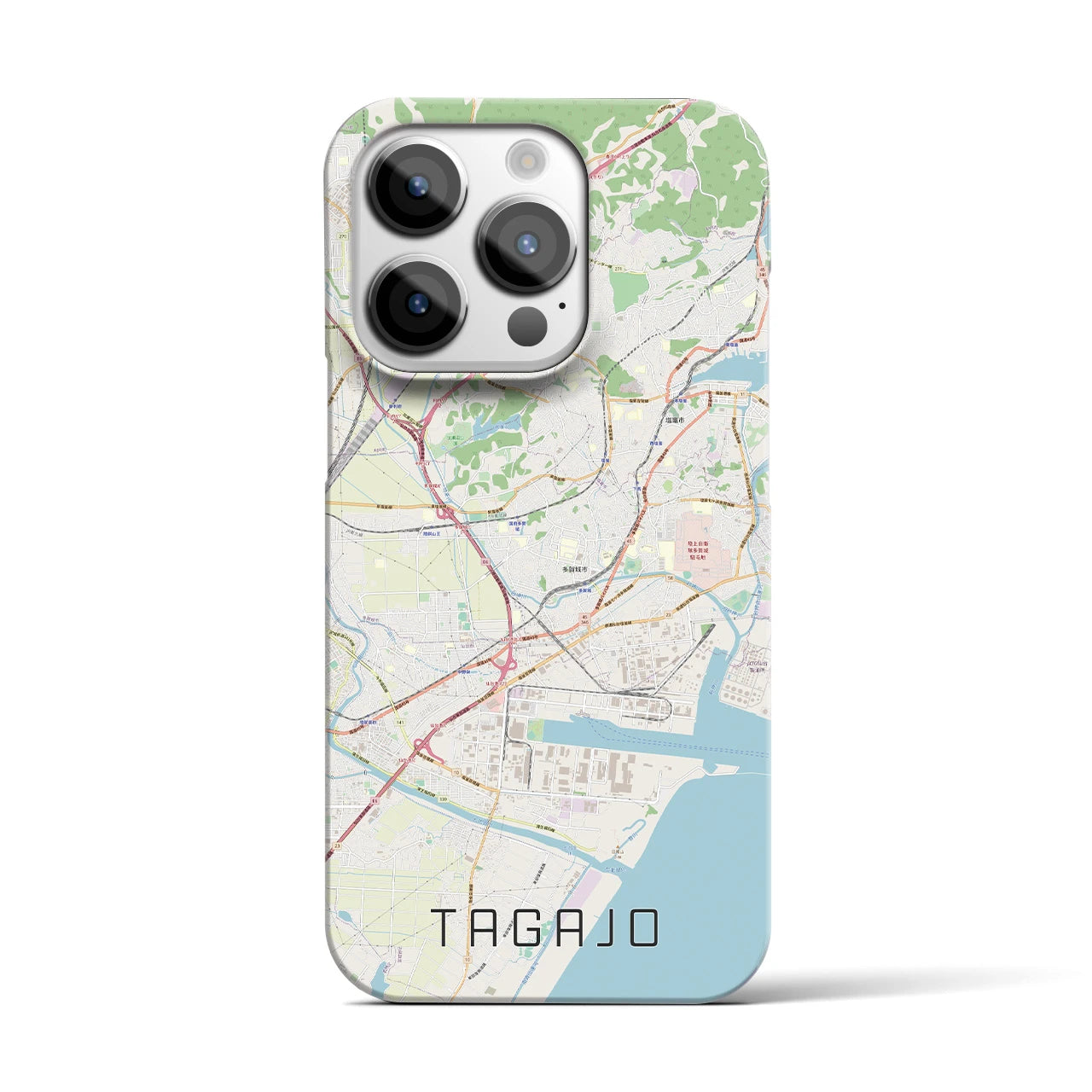 【多賀城】地図柄iPhoneケース（バックカバータイプ・ナチュラル）iPhone 14 Pro 用