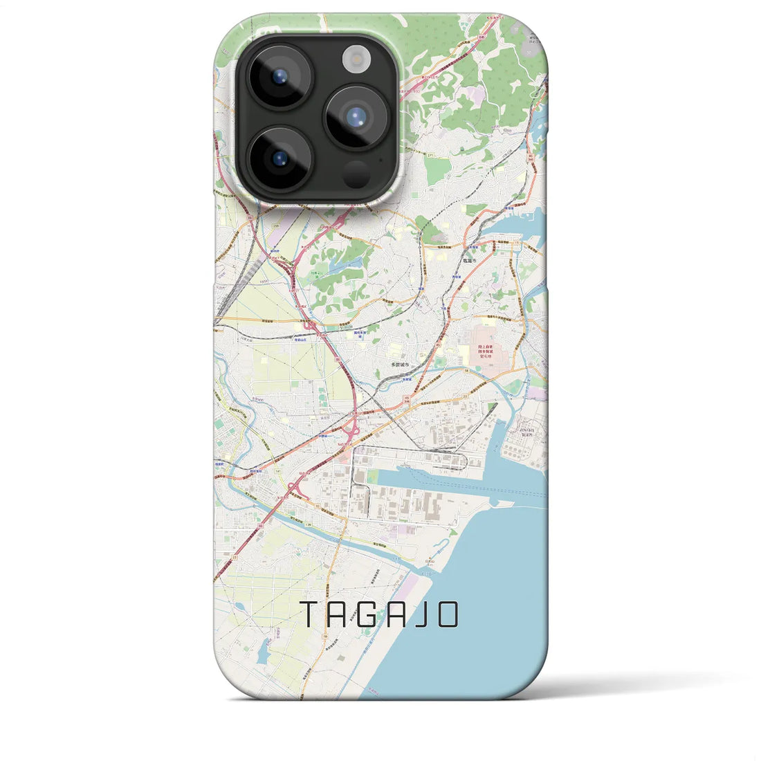 【多賀城】地図柄iPhoneケース（バックカバータイプ・ナチュラル）iPhone 15 Pro Max 用