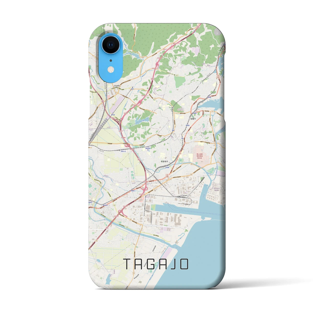 【多賀城】地図柄iPhoneケース（バックカバータイプ・ナチュラル）iPhone XR 用