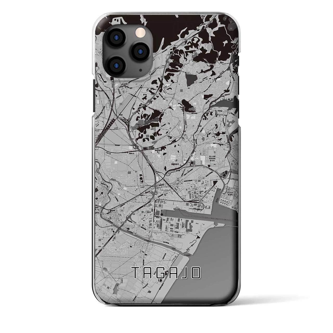 【多賀城】地図柄iPhoneケース（クリアタイプ・モノトーン）iPhone 11 Pro Max 用