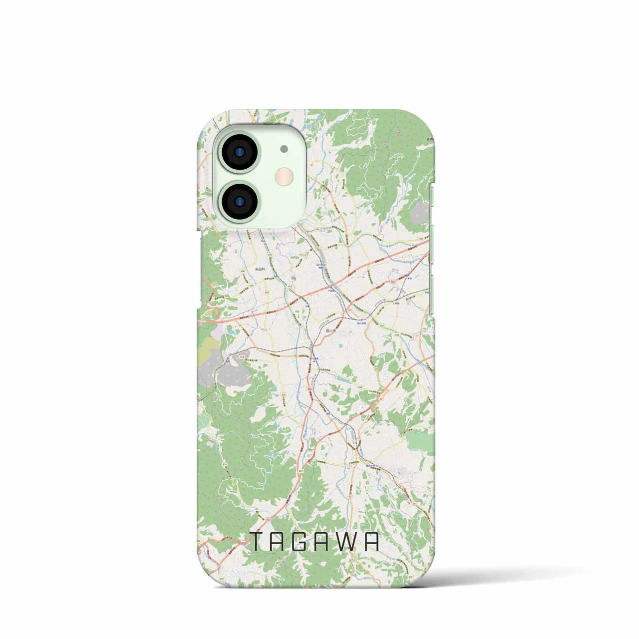 【田川】地図柄iPhoneケース（バックカバータイプ・ナチュラル）iPhone 12 mini 用