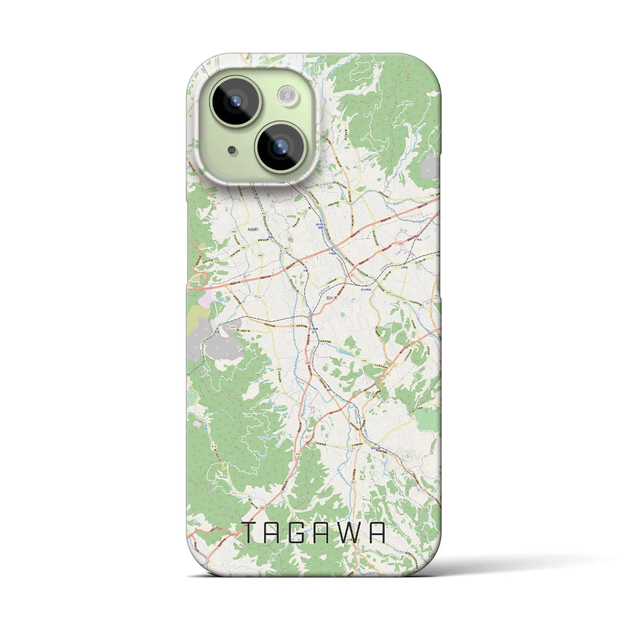 【田川】地図柄iPhoneケース（バックカバータイプ・ナチュラル）iPhone 15 用