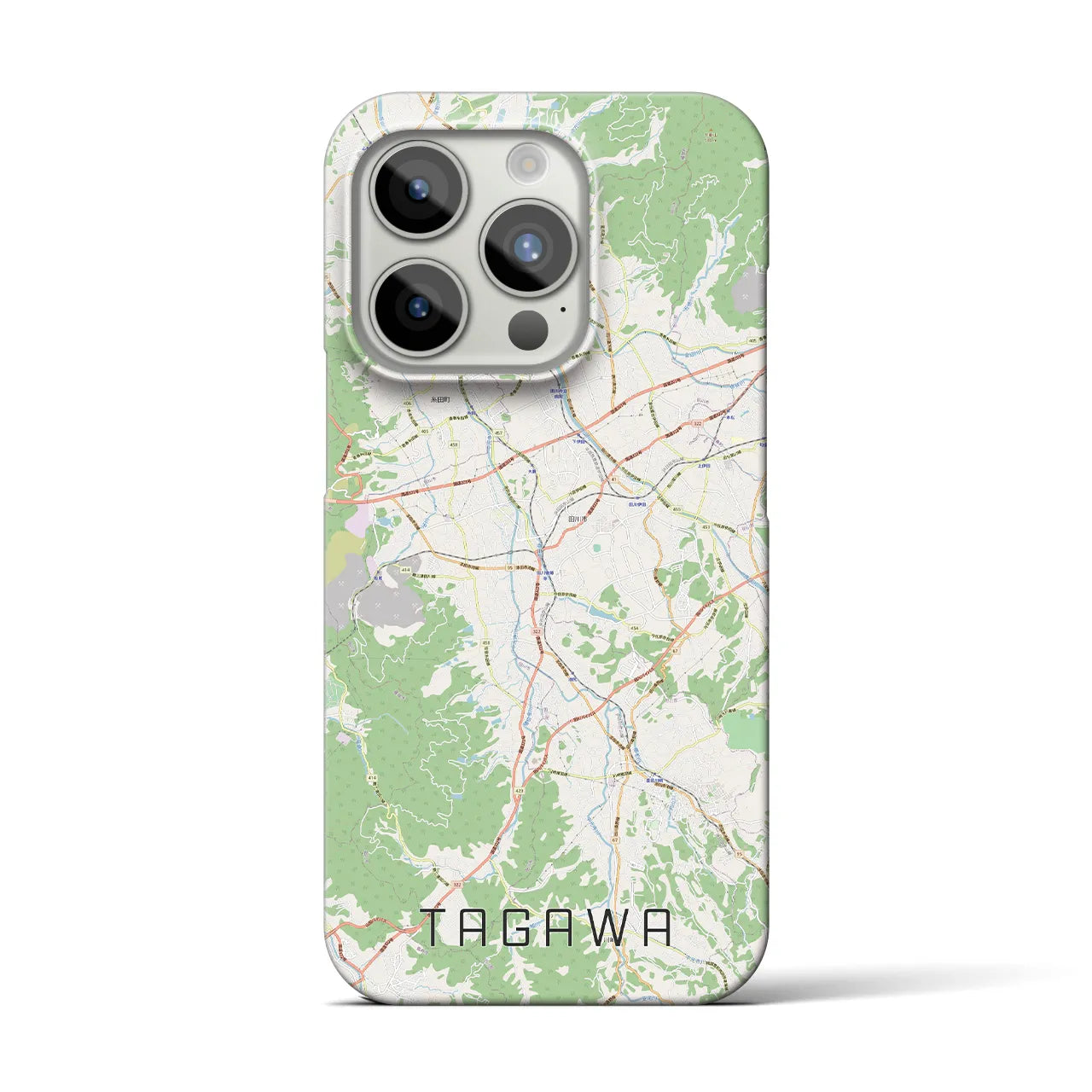 【田川】地図柄iPhoneケース（バックカバータイプ・ナチュラル）iPhone 15 Pro 用