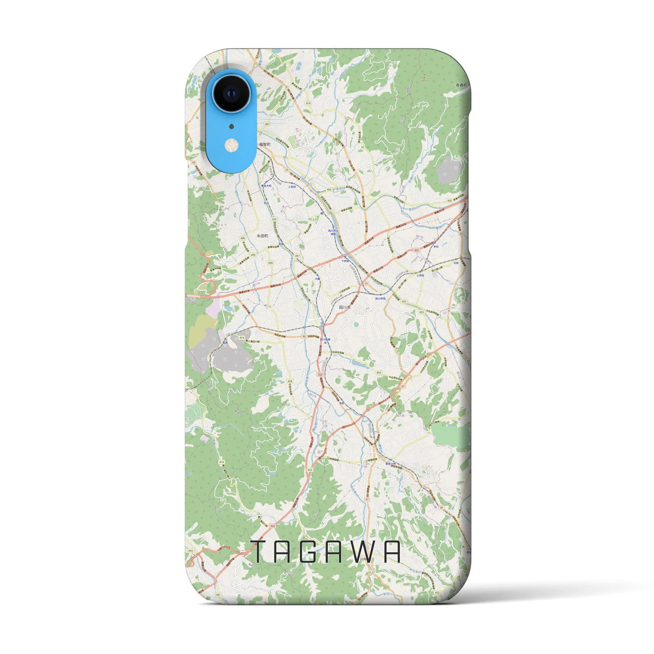 【田川】地図柄iPhoneケース（バックカバータイプ・ナチュラル）iPhone XR 用