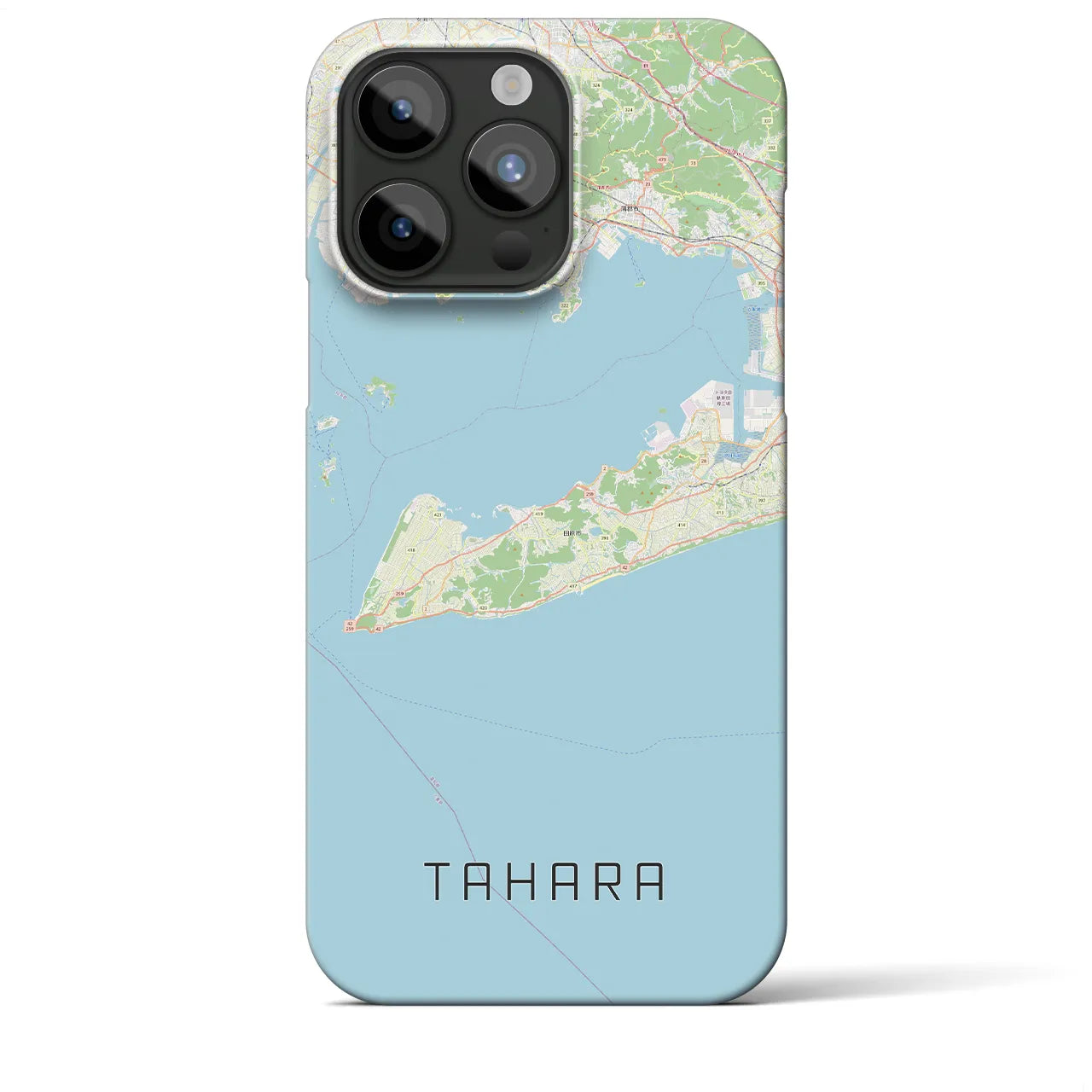【田原】地図柄iPhoneケース（バックカバータイプ・ナチュラル）iPhone 15 Pro Max 用