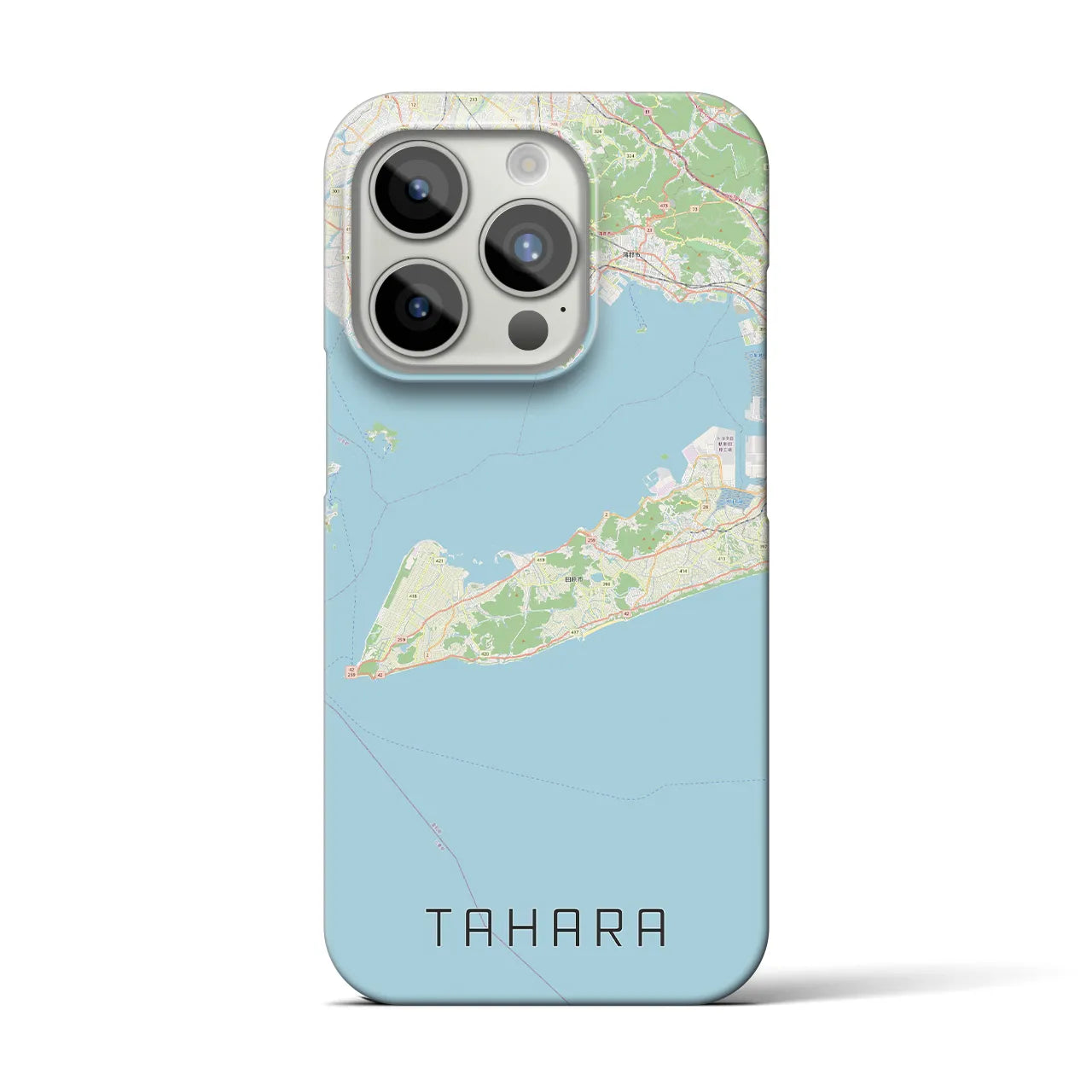 【田原】地図柄iPhoneケース（バックカバータイプ・ナチュラル）iPhone 15 Pro 用