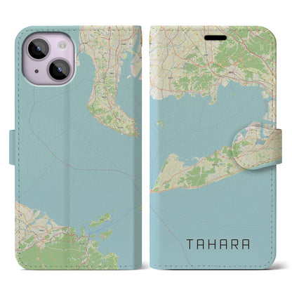 【田原（愛知県）】地図柄iPhoneケース（手帳タイプ）ナチュラル・iPhone 14 用