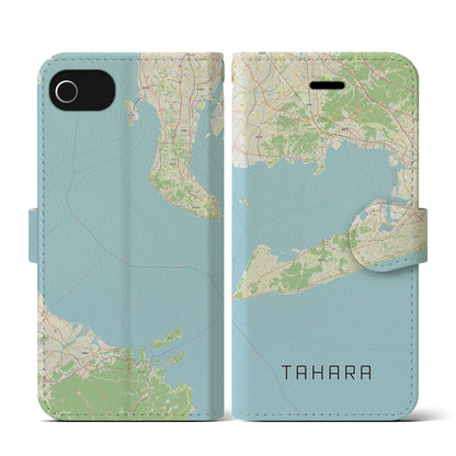 【田原（愛知県）】地図柄iPhoneケース（手帳タイプ）ナチュラル・iPhone SE（第3 / 第2世代） / 8 / 7 / 6s / 6 用