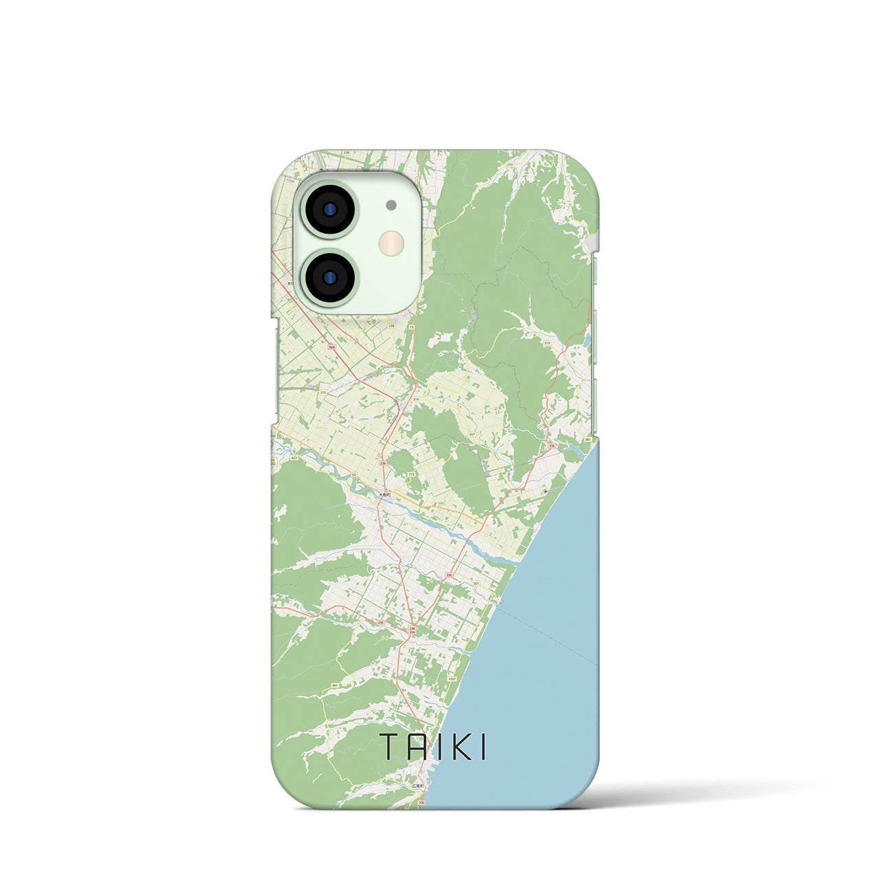 【大樹】地図柄iPhoneケース（バックカバータイプ・ナチュラル）iPhone 12 mini 用