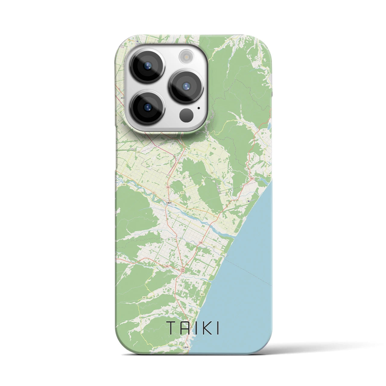【大樹】地図柄iPhoneケース（バックカバータイプ・ナチュラル）iPhone 14 Pro 用
