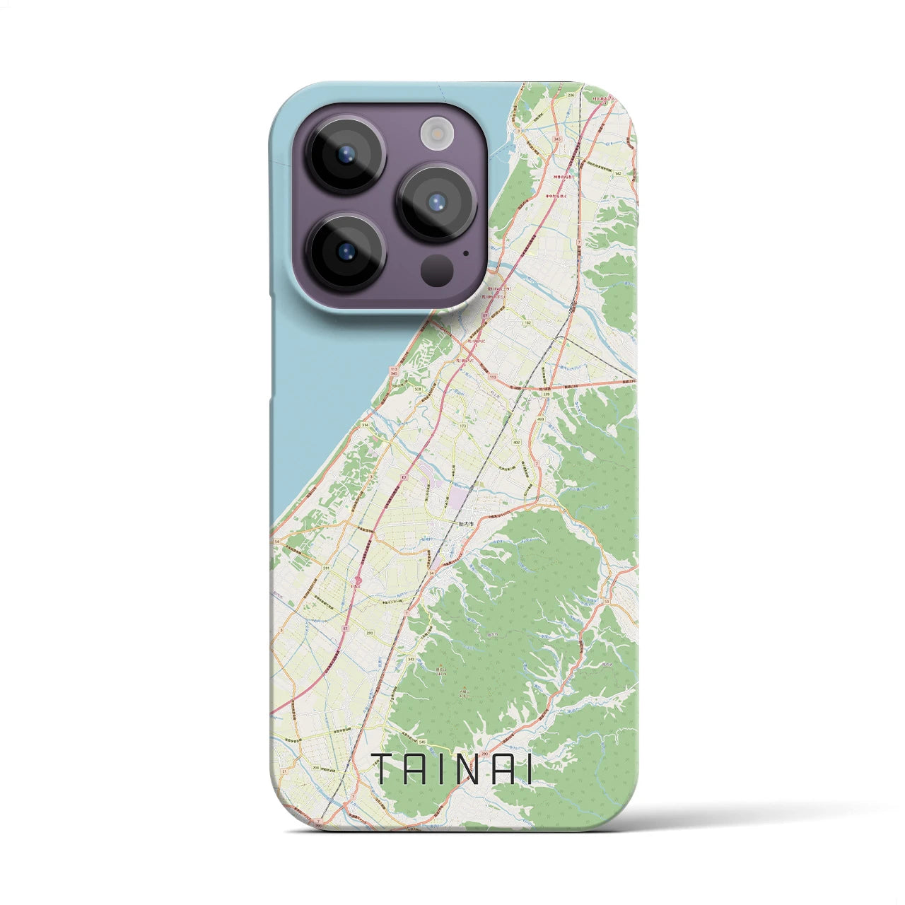 【胎内】地図柄iPhoneケース（バックカバータイプ・ナチュラル）iPhone 14 Pro 用