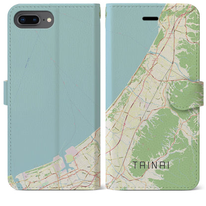 【胎内（新潟県）】地図柄iPhoneケース（手帳タイプ）ナチュラル・iPhone 8Plus /7Plus / 6sPlus / 6Plus 用