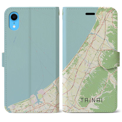 【胎内（新潟県）】地図柄iPhoneケース（手帳タイプ）ナチュラル・iPhone XR 用