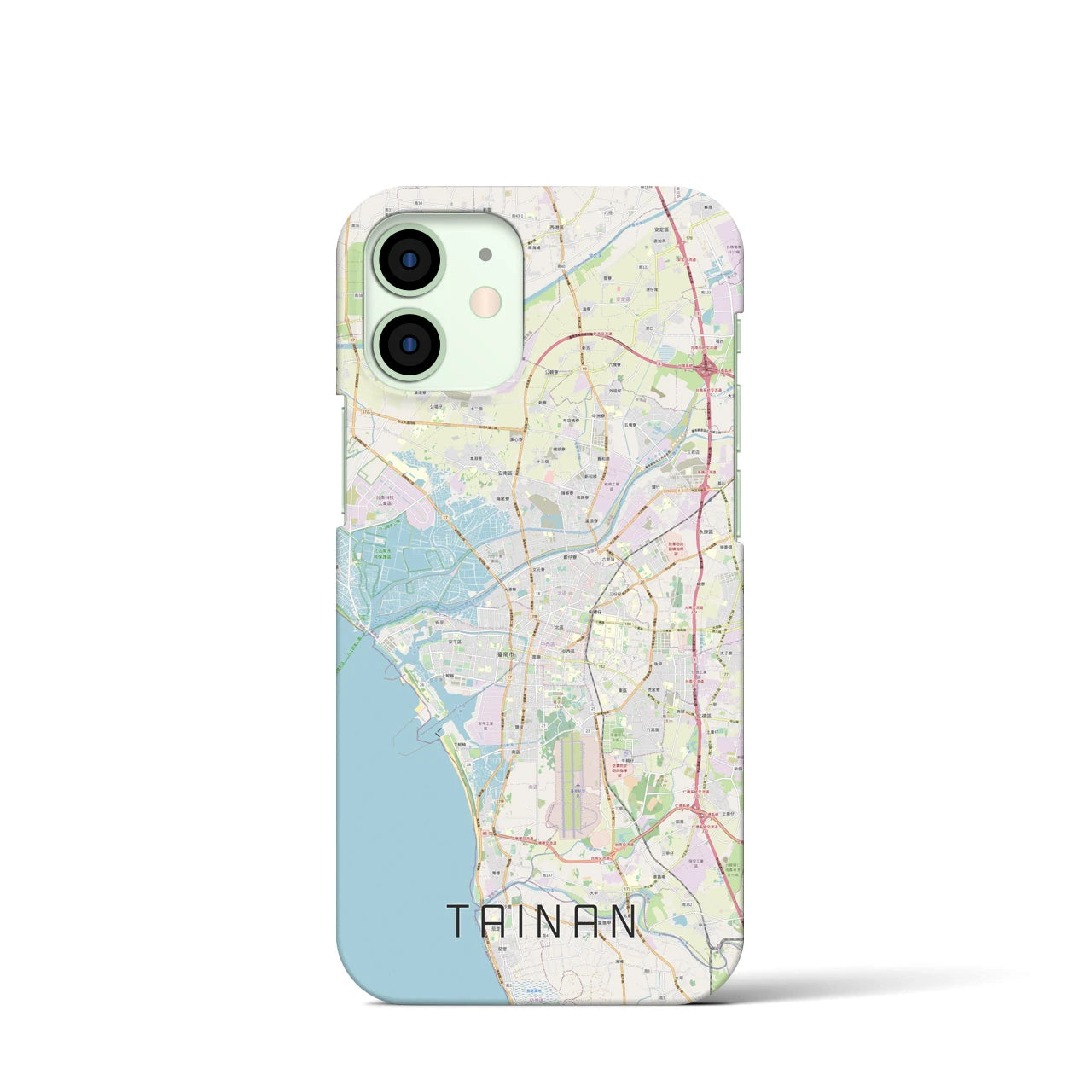 【台南】地図柄iPhoneケース（バックカバータイプ・ナチュラル）iPhone 12 mini 用