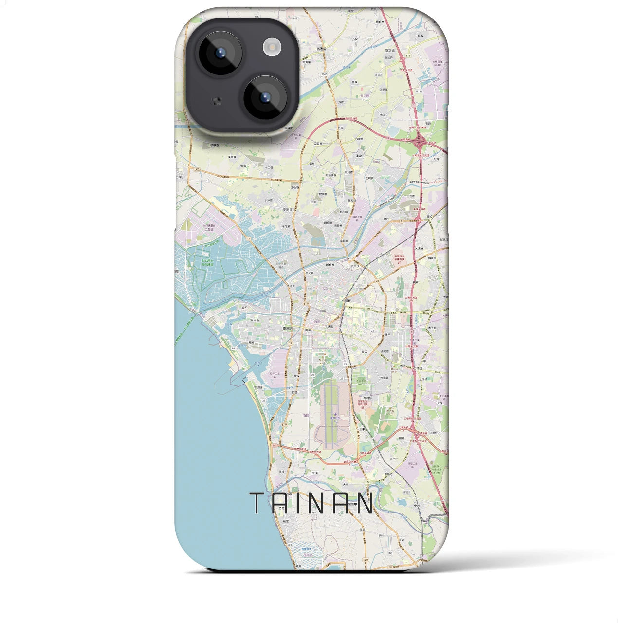 【台南】地図柄iPhoneケース（バックカバータイプ・ナチュラル）iPhone 14 Plus 用