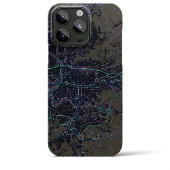 【台北】地図柄iPhoneケース（バックカバータイプ・ブラック）iPhone 15 Pro Max 用