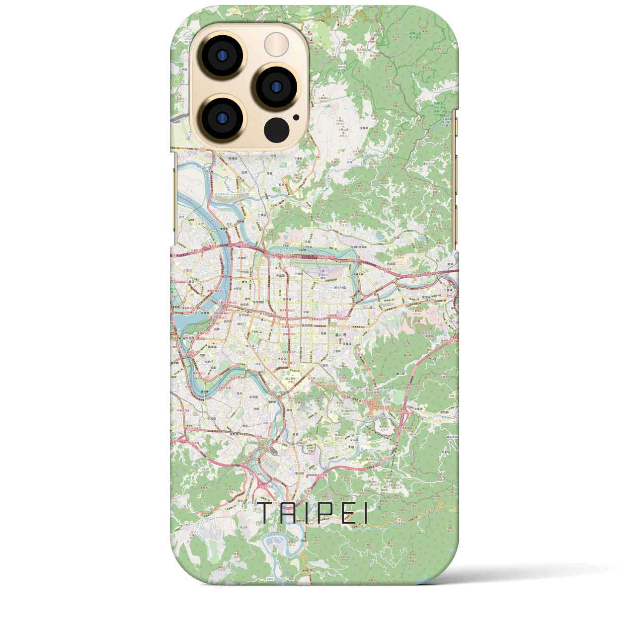 【台北】地図柄iPhoneケース（バックカバータイプ・ナチュラル）iPhone 12 Pro Max 用