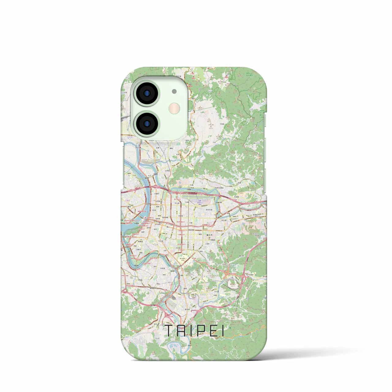 【台北】地図柄iPhoneケース（バックカバータイプ・ナチュラル）iPhone 12 mini 用