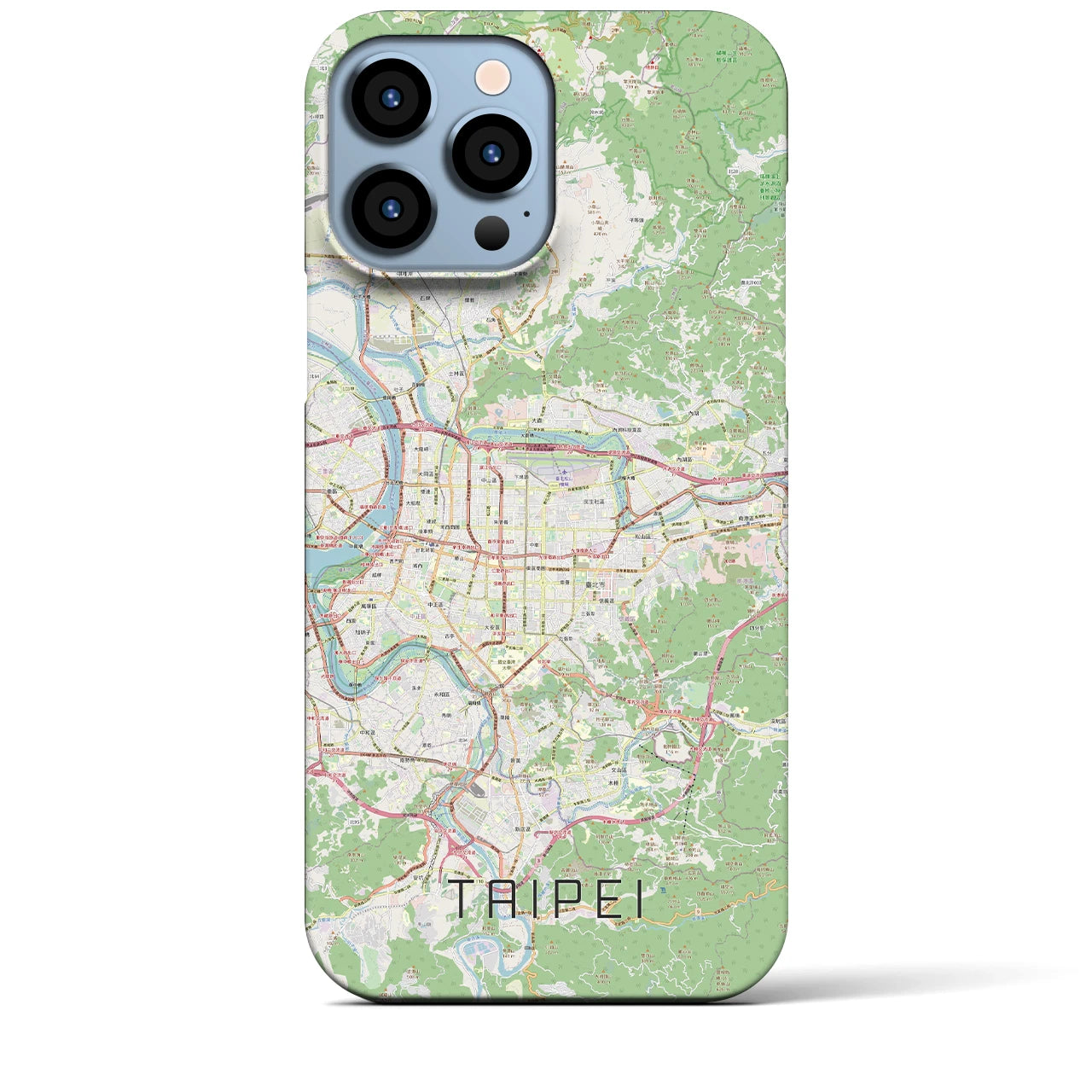 【台北】地図柄iPhoneケース（バックカバータイプ・ナチュラル）iPhone 13 Pro Max 用