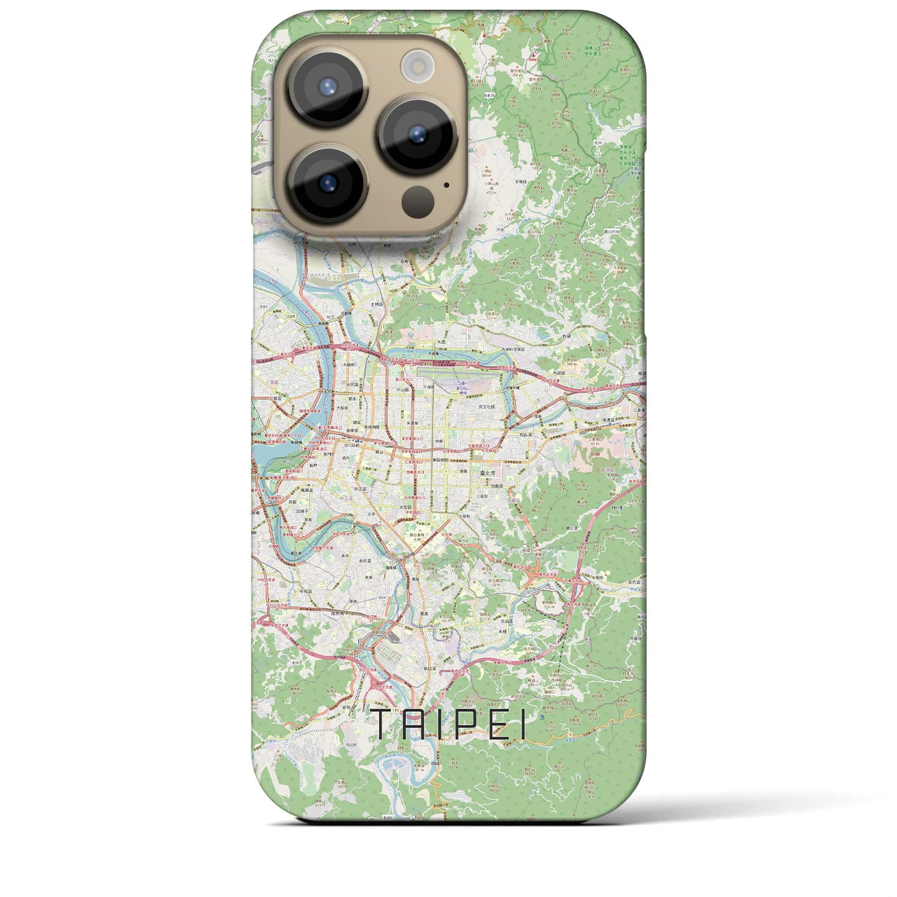 【台北】地図柄iPhoneケース（バックカバータイプ・ナチュラル）iPhone 14 Pro Max 用