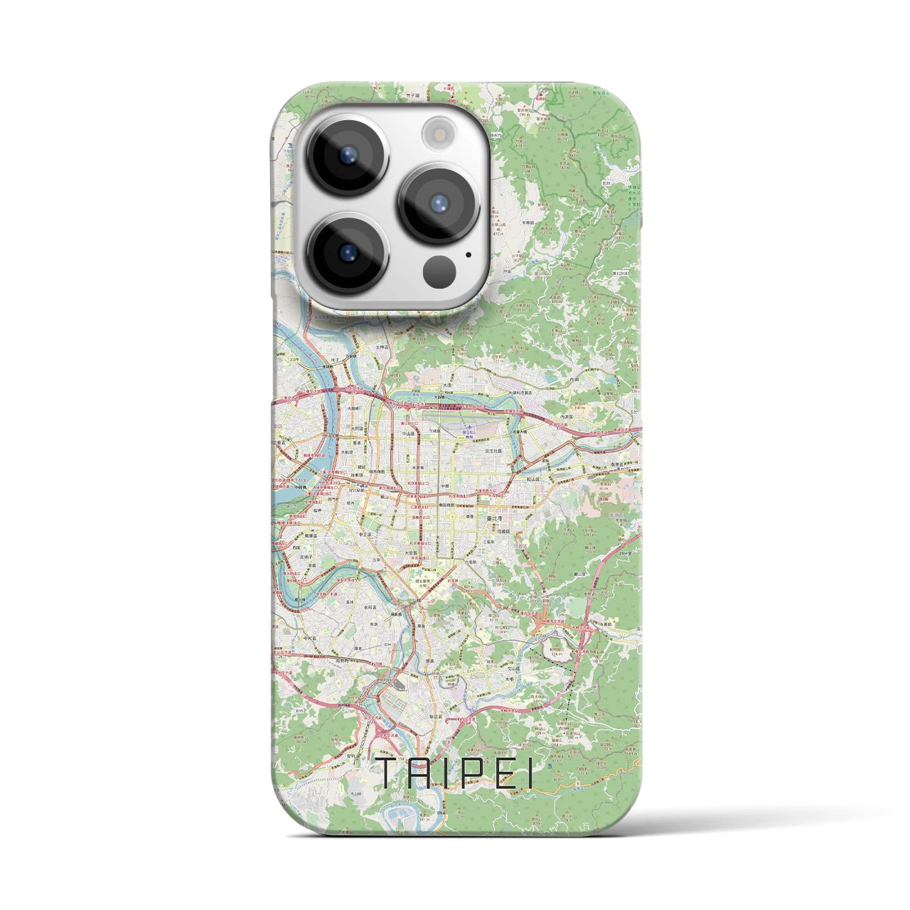 【台北】地図柄iPhoneケース（バックカバータイプ・ナチュラル）iPhone 14 Pro 用