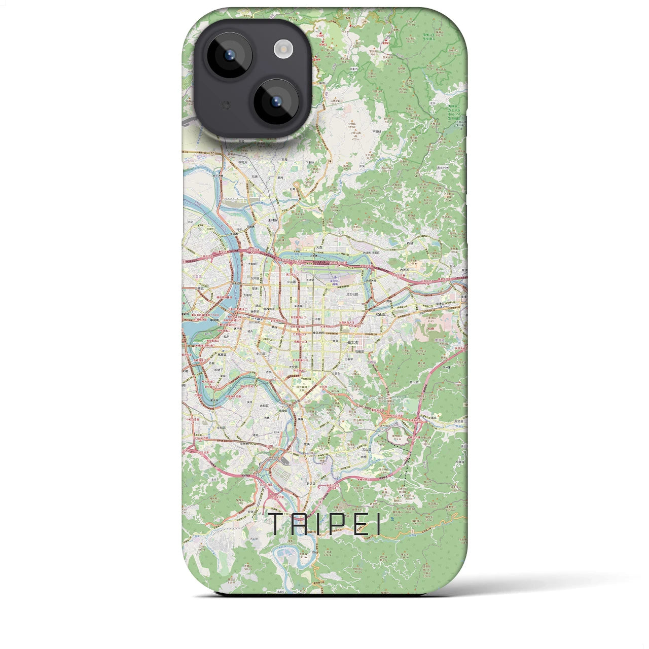 【台北】地図柄iPhoneケース（バックカバータイプ・ナチュラル）iPhone 14 Plus 用