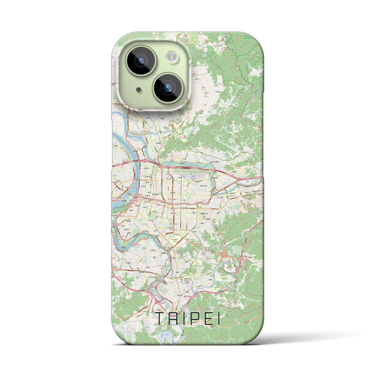 【台北】地図柄iPhoneケース（バックカバータイプ・ナチュラル）iPhone 15 用