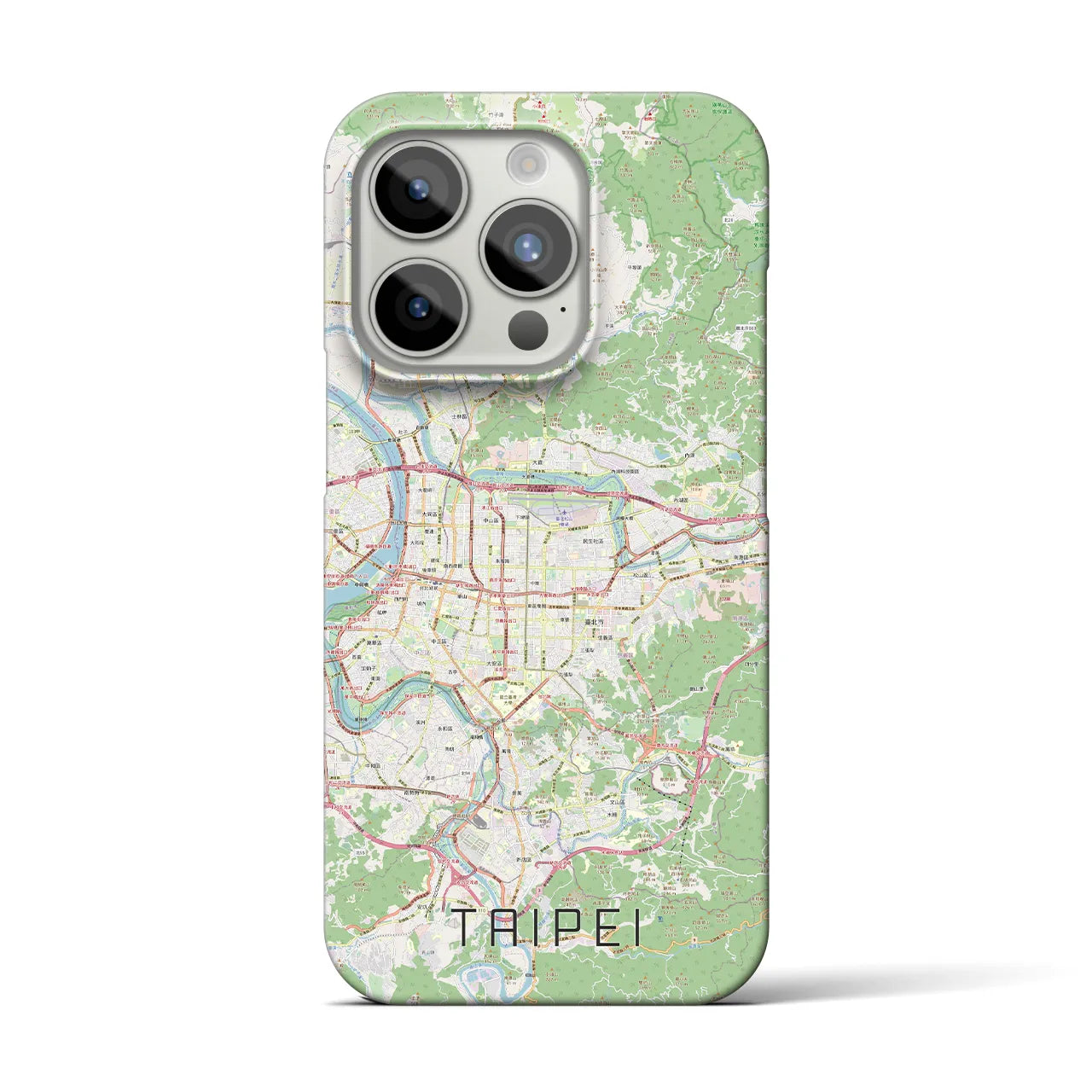 【台北】地図柄iPhoneケース（バックカバータイプ・ナチュラル）iPhone 15 Pro 用