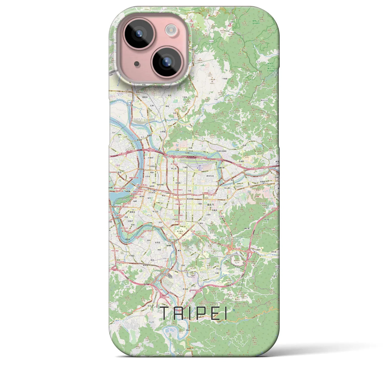 【台北】地図柄iPhoneケース（バックカバータイプ・ナチュラル）iPhone 15 Plus 用