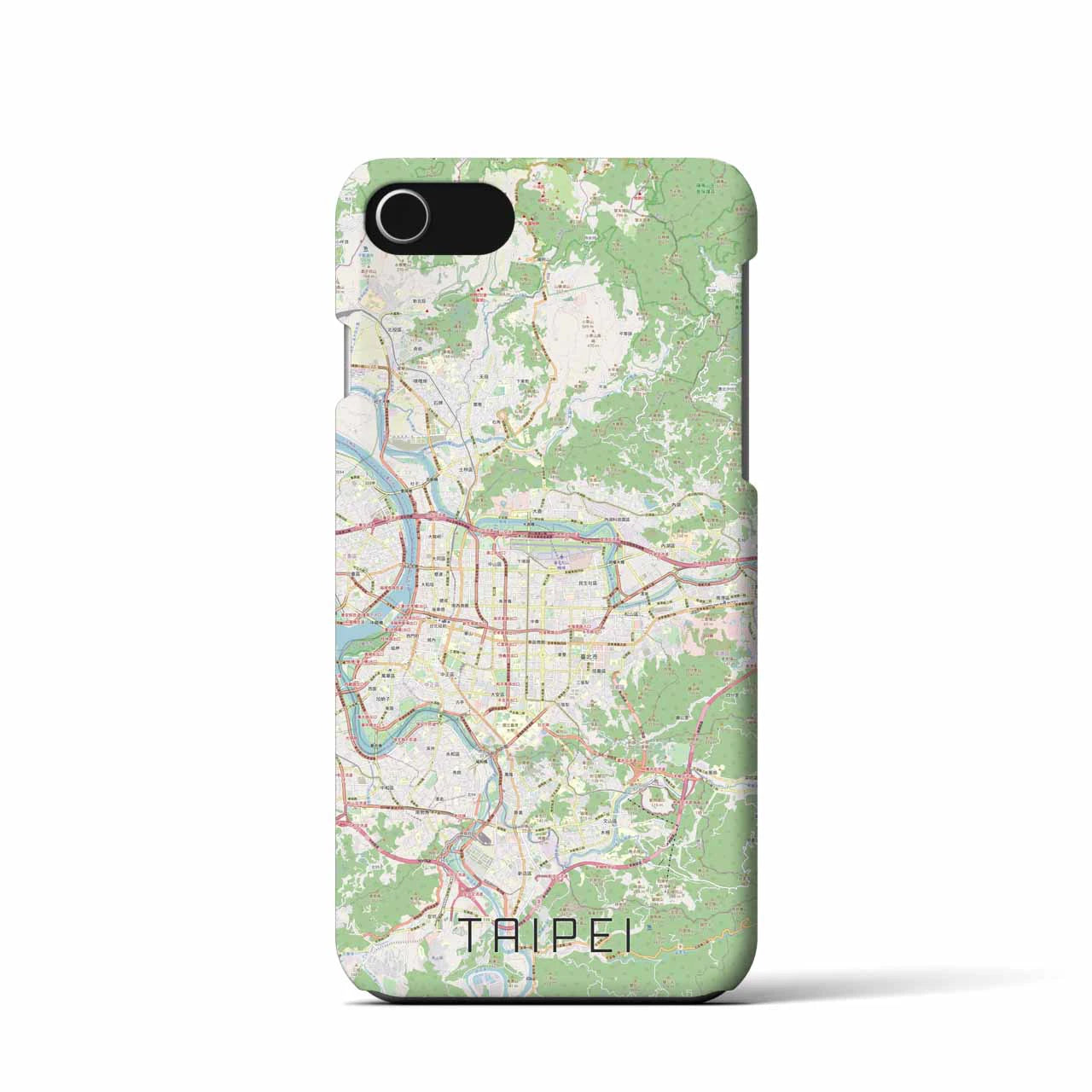 【台北】地図柄iPhoneケース（バックカバータイプ・ナチュラル）iPhone SE（第3 / 第2世代） / 8 / 7 / 6s / 6 用
