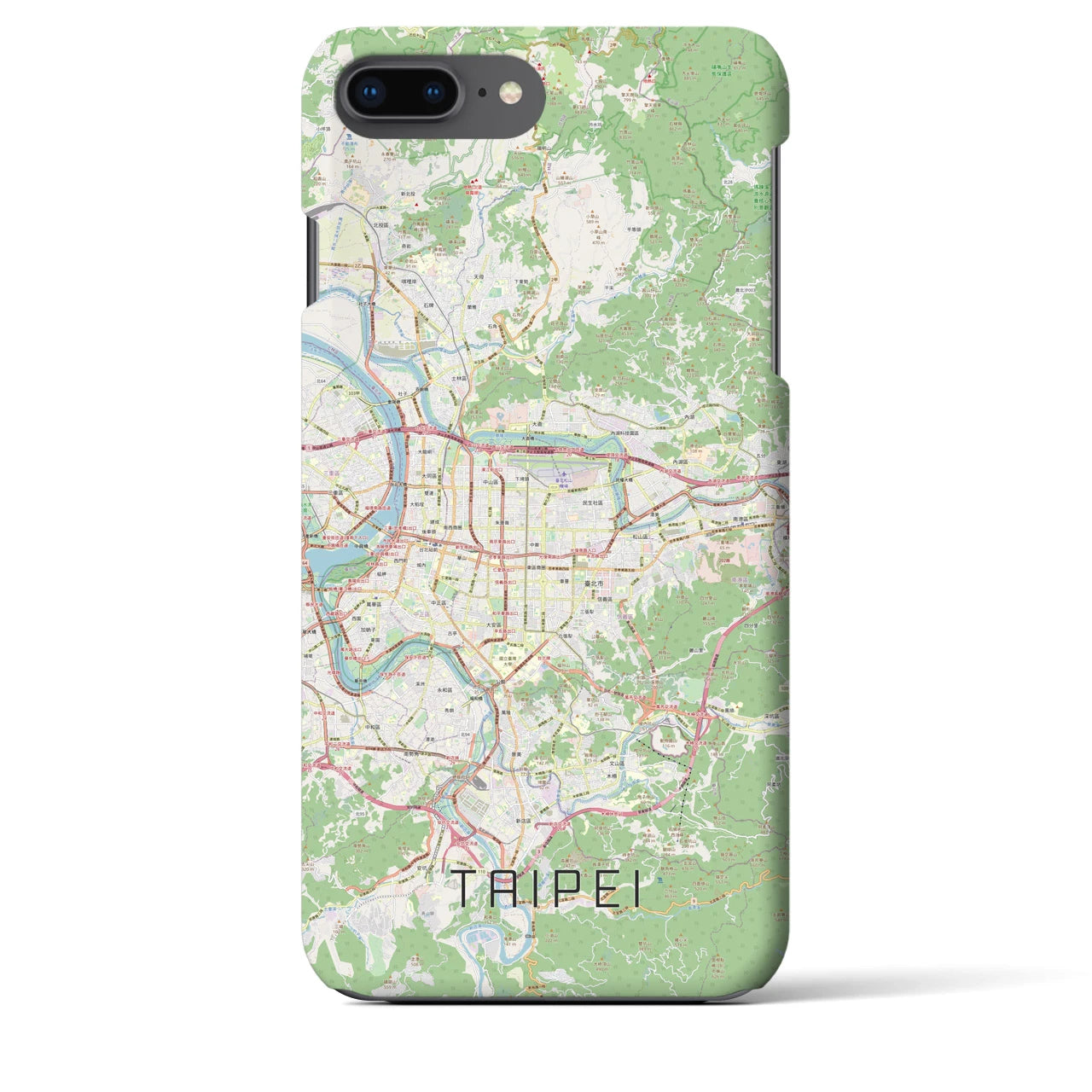 【台北】地図柄iPhoneケース（バックカバータイプ・ナチュラル）iPhone 8Plus /7Plus / 6sPlus / 6Plus 用