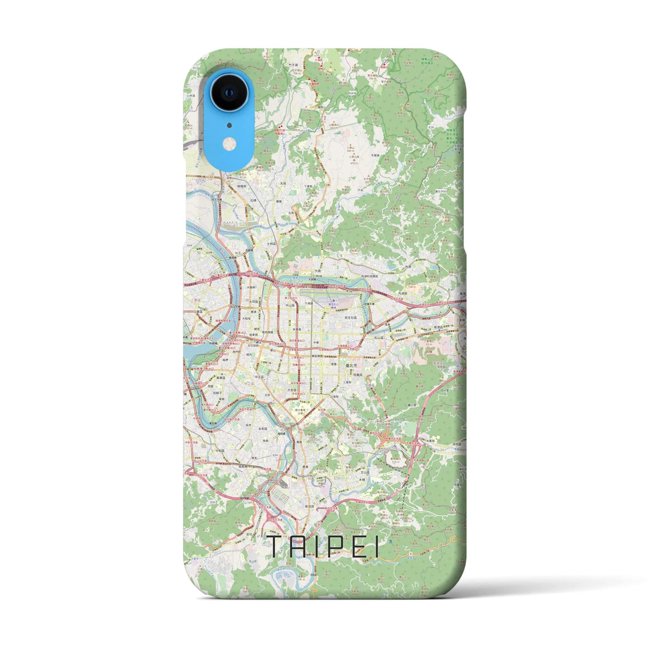 【台北】地図柄iPhoneケース（バックカバータイプ・ナチュラル）iPhone XR 用