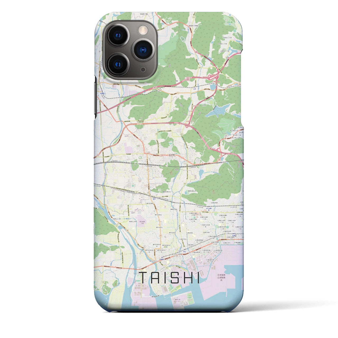 【太子】地図柄iPhoneケース（バックカバータイプ・ナチュラル）iPhone 11 Pro Max 用