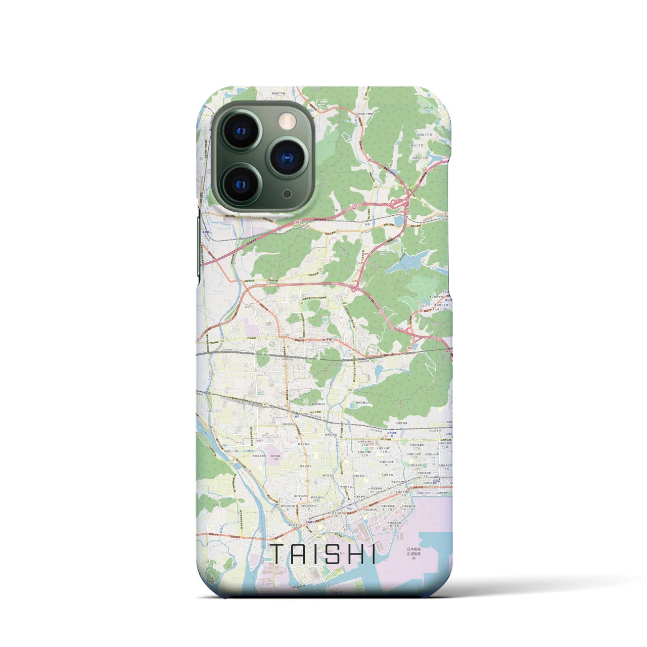 【太子】地図柄iPhoneケース（バックカバータイプ・ナチュラル）iPhone 11 Pro 用