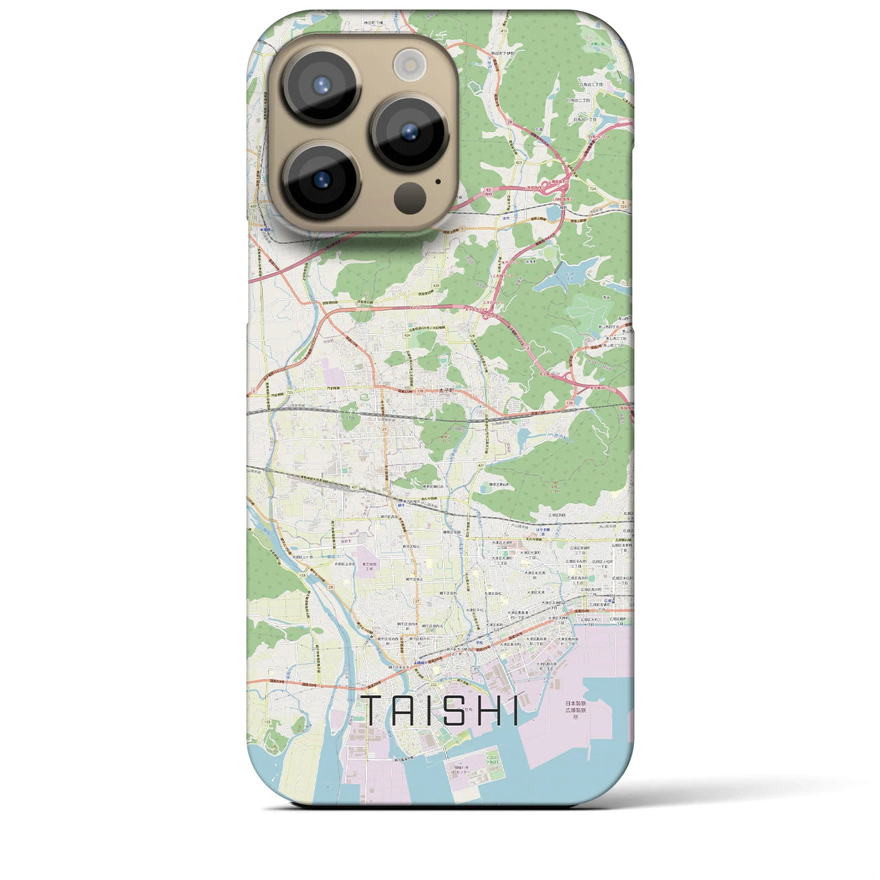 【太子】地図柄iPhoneケース（バックカバータイプ・ナチュラル）iPhone 14 Pro Max 用