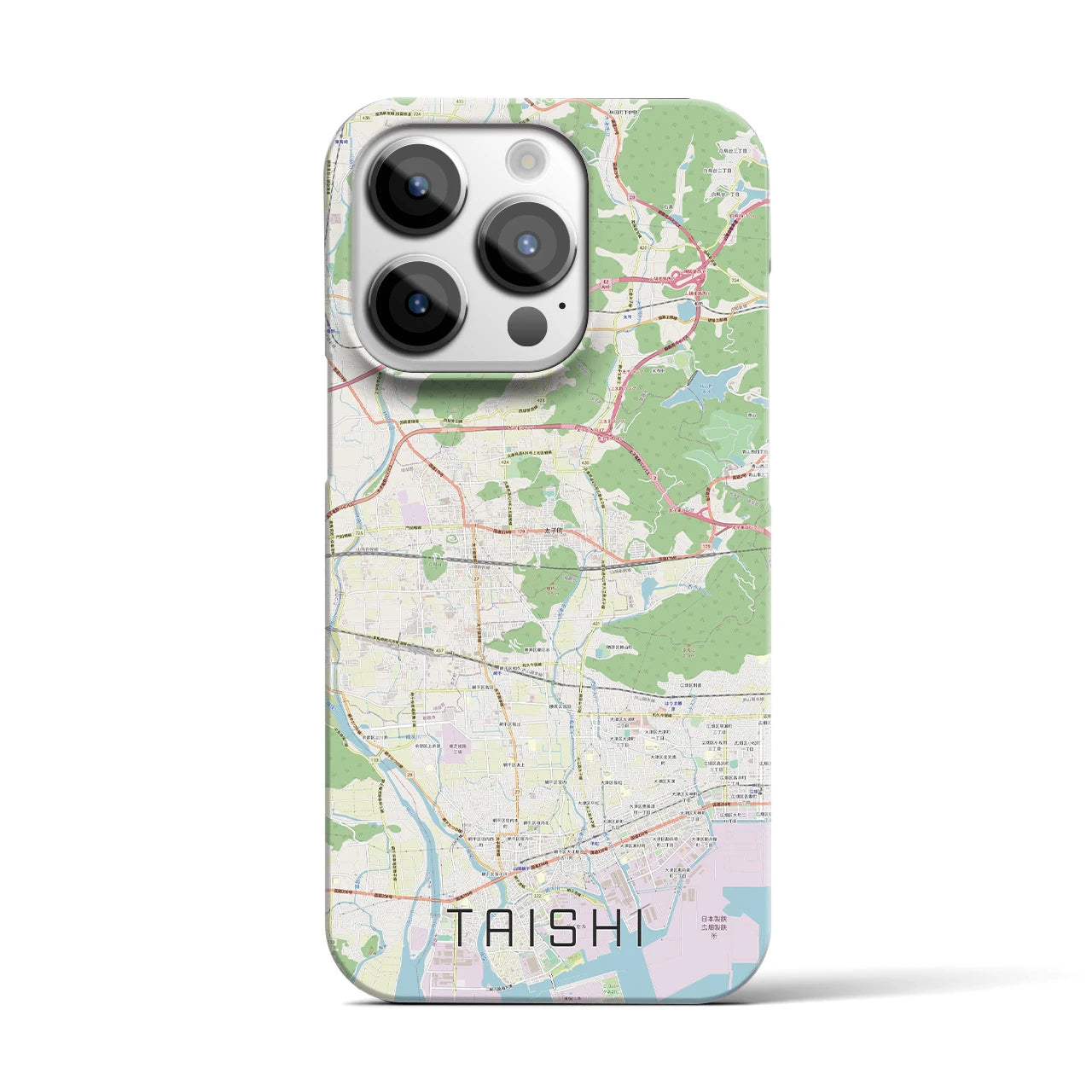 【太子】地図柄iPhoneケース（バックカバータイプ・ナチュラル）iPhone 14 Pro 用