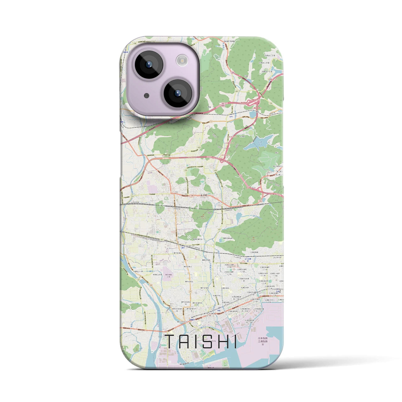 【太子】地図柄iPhoneケース（バックカバータイプ・ナチュラル）iPhone 14 用