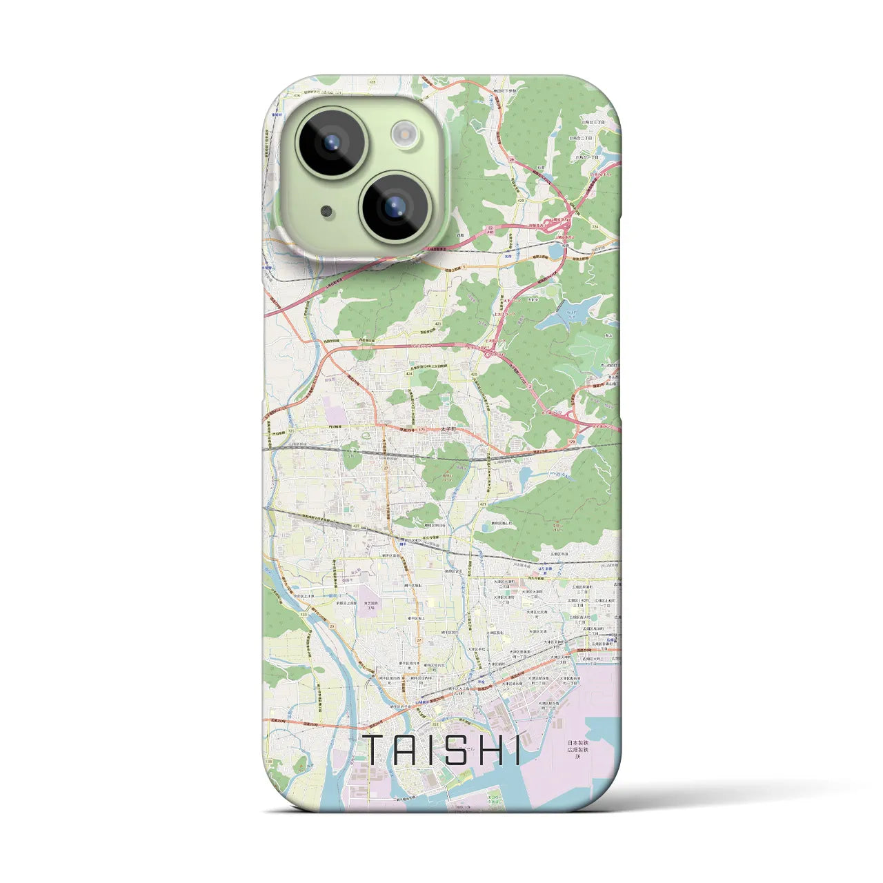 【太子】地図柄iPhoneケース（バックカバータイプ・ナチュラル）iPhone 15 用