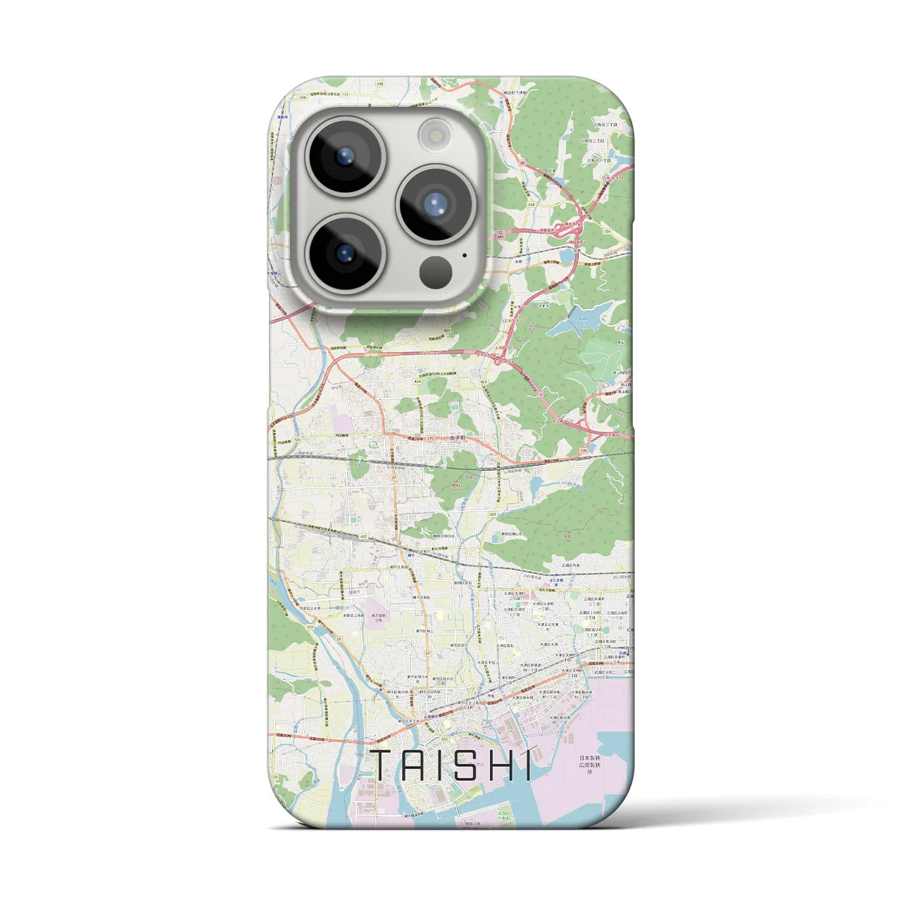 【太子】地図柄iPhoneケース（バックカバータイプ・ナチュラル）iPhone 15 Pro 用