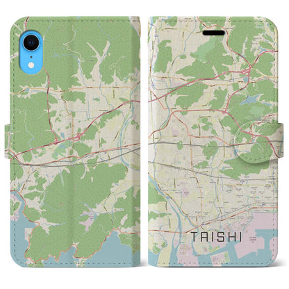 【太子（兵庫県）】地図柄iPhoneケース（手帳タイプ）ナチュラル・iPhone XR 用