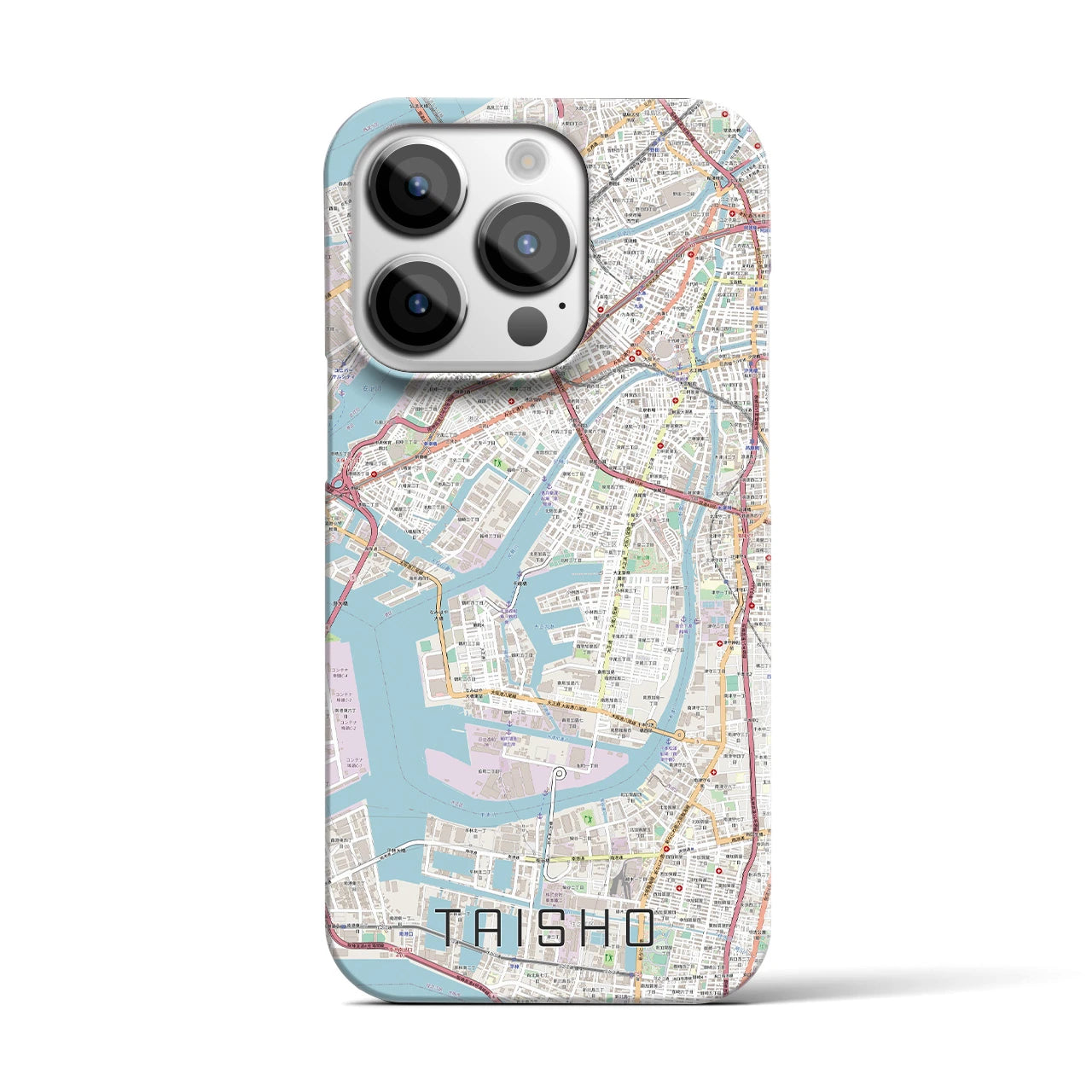 【大正】地図柄iPhoneケース（バックカバータイプ・ナチュラル）iPhone 14 Pro 用