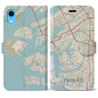 【大正（大阪府）】地図柄iPhoneケース（手帳タイプ）ナチュラル・iPhone XR 用